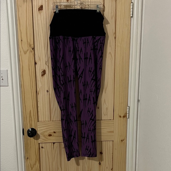 Purple and Black Graphic Leggings - Picture 1 of 7